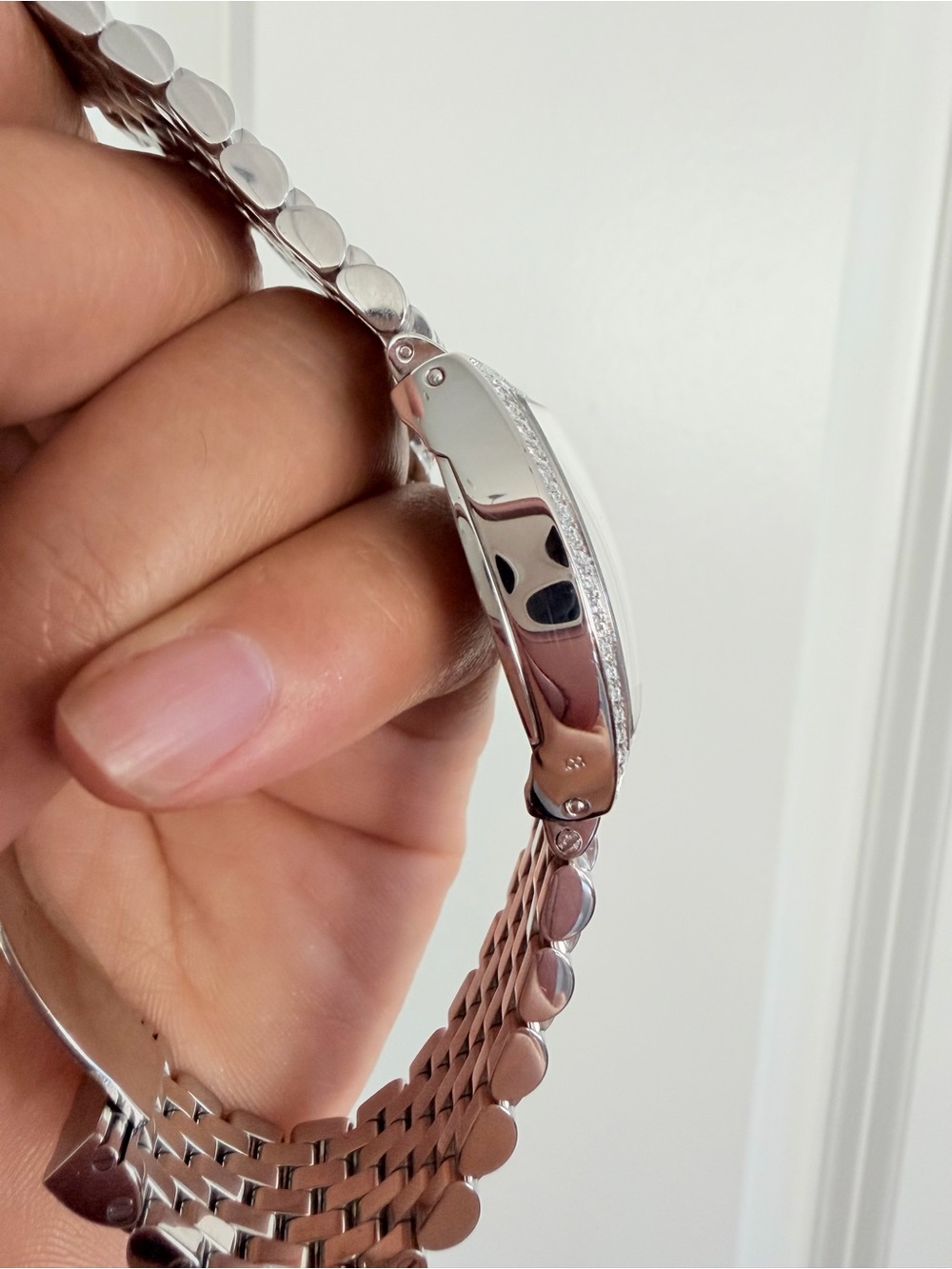Bedat & co Women's Silver Tonneau Diamond Watch - Silver Dial - Picture 7 of 15